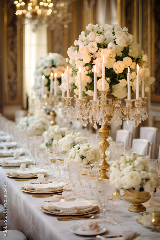 Sophisticated Wedding Reception – Elegantly Designed with White Roses ...