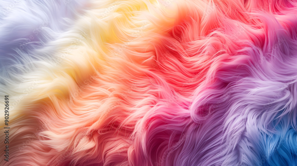 Obraz premium animal fur rainbow unicorn, close up, textured backgrounds