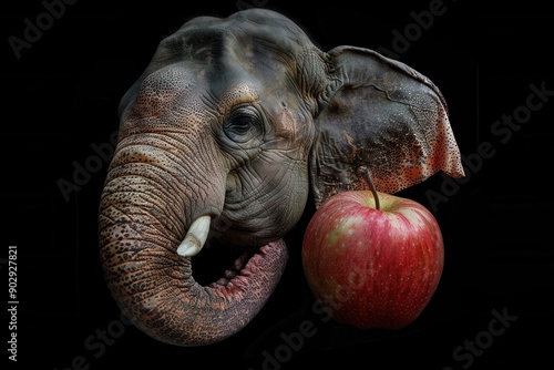 Exotic Elephant Apple Fruit. Detailed macro shot photo