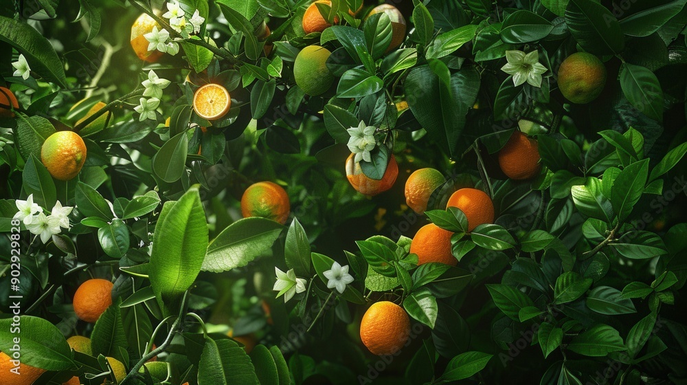 Bountiful Orchard. Lush fruit plants in high detail Bountiful Orchard. Lush fruit plants in high detail