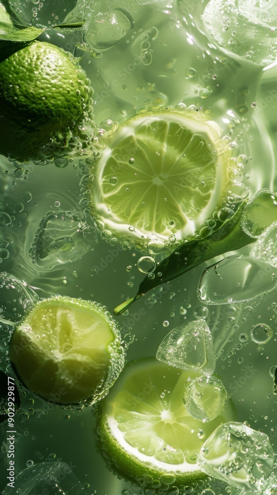 Lime slices and ice, with water. refreshing lemonade. add a cool and aromatic touch to a glass of water. Lime slices and ice, with water. refreshing lemonade. add a cool and aromatic touch to a glass of water.