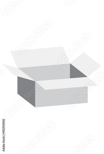 Realistic white boxes to shipping, package mockup box illustration