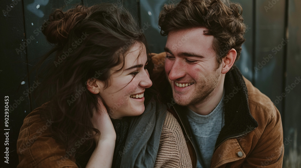 Loving partners sitting on a sofa