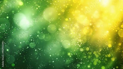 Abstract Green and Yellow Blurred Lights