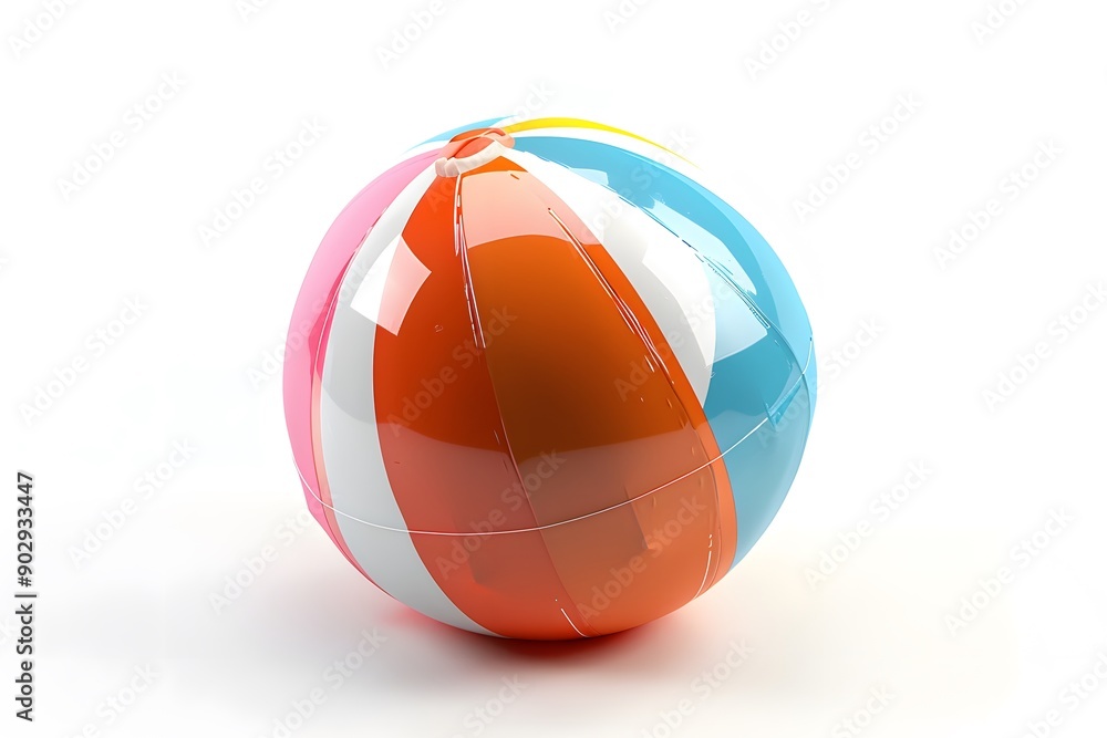 Colorful Beach Ball on a White Background Colorful Beach Ball on a White Background