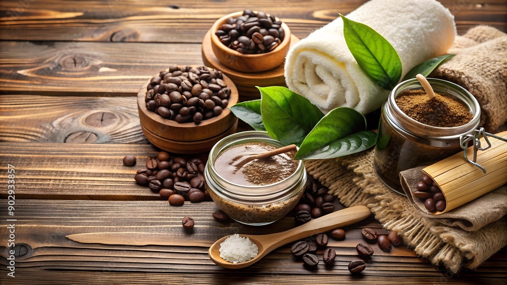 Aromatic Coffee Bean Spa Set: Indulge in the Richness of Coffee generative AI Aromatic Coffee Bean Spa Set: Indulge in the Richness of Coffee generative AI