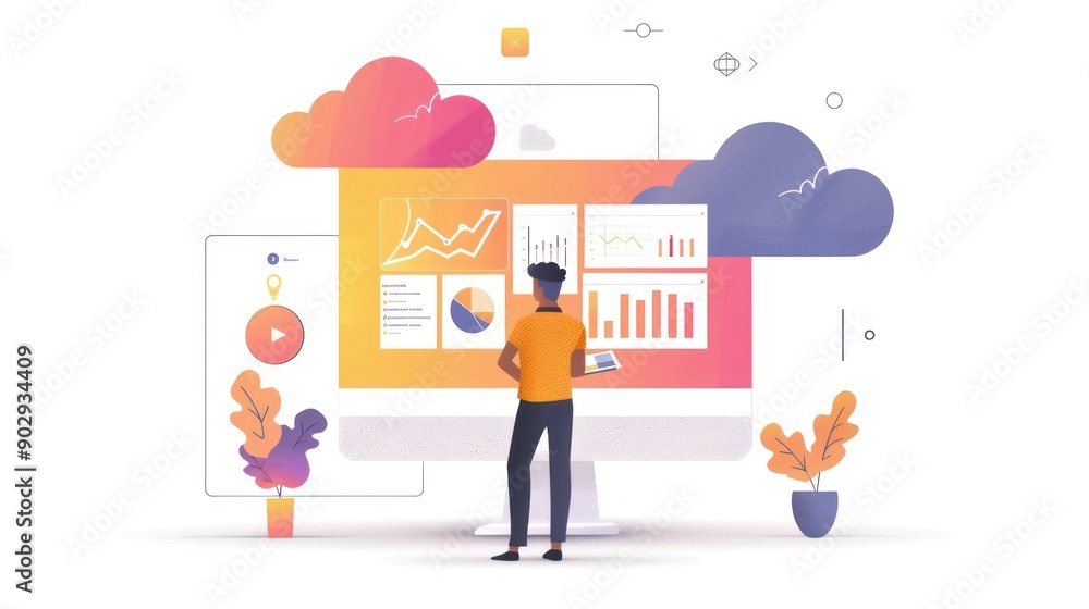 A cloud architect presenting cloud migration strategies A cloud architect presenting cloud migration strategies