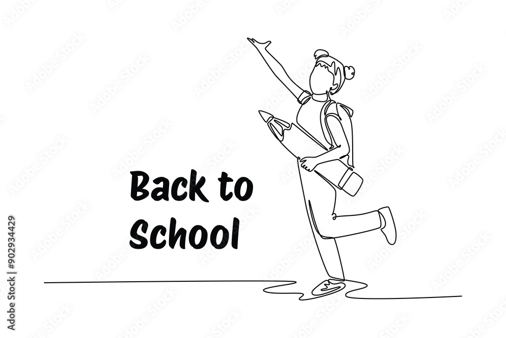 Back to school concept. Single line draw design vector graphic illustration. Back to school concept. Single line draw design vector graphic illustration.