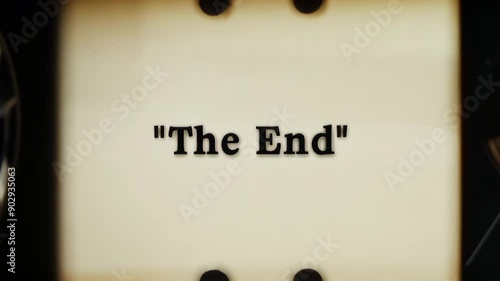 Vintage film frame with 'The End' text