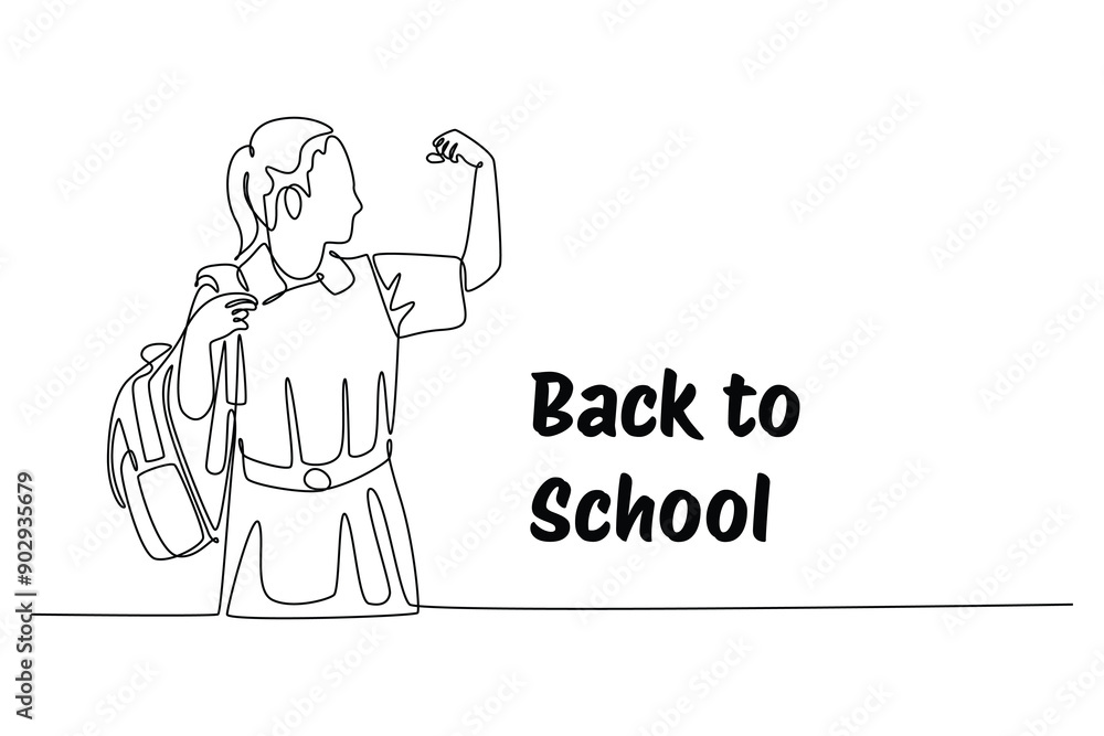 Back to school concept. Single line draw design vector graphic illustration. Back to school concept. Single line draw design vector graphic illustration.