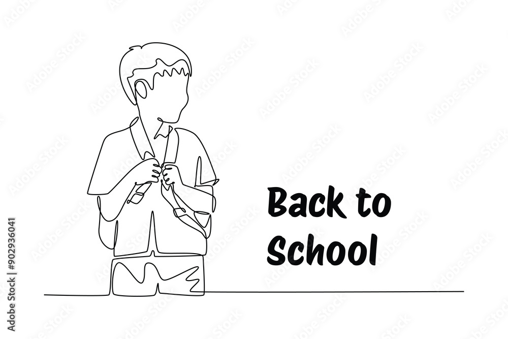Back to school concept. Single line draw design vector graphic illustration. Back to school concept. Single line draw design vector graphic illustration.