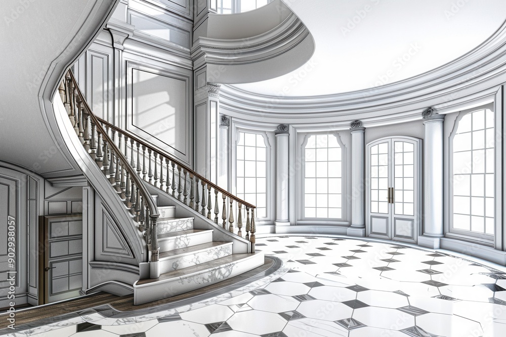 Modern Staircase. Contemporary interior design concept Modern Staircase. Contemporary interior design concept