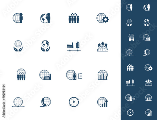 Universal business management and human resources icon set. Universal icons for web and mobile. Vector.