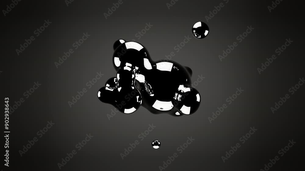 Volume Animation Solid 3D animation of abstract volume objects. Abstract morph liquid forms ...