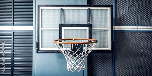 Basketball Backboard with Hoop and Net - Generative AI
 photo