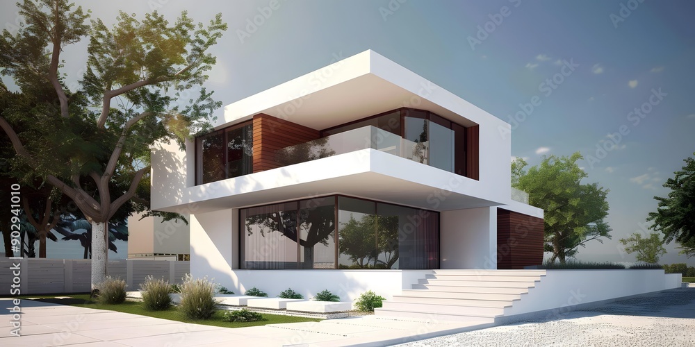 Modern House Architecture Design With Glass Windows Modern House Architecture Design With Glass Windows