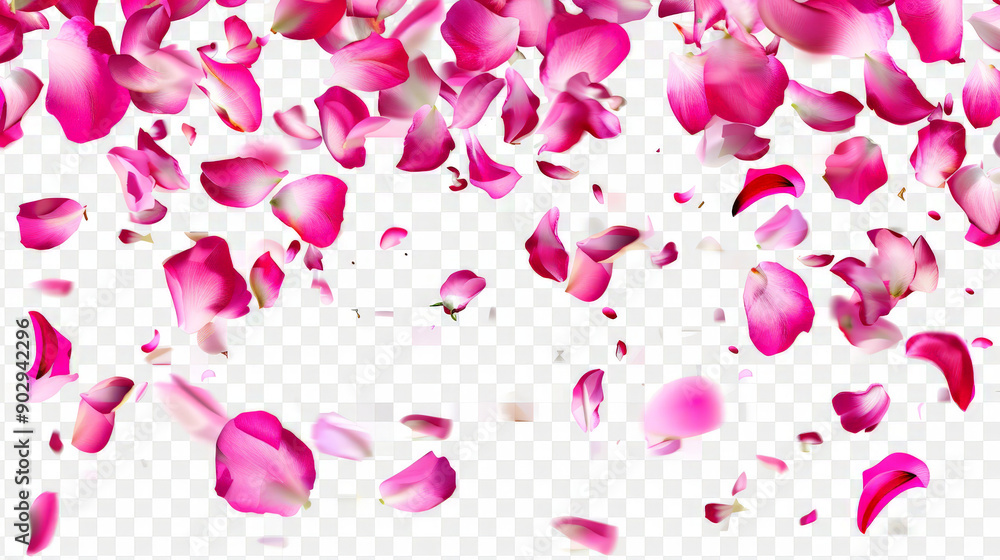 pink rose petals falling on white background isolated pink rose petals falling on white background isolated