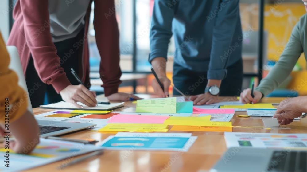 A team discussing product development in a meeting A team discussing product development in a meeting