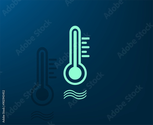 Vector illustration with shadow on blue background with gradient