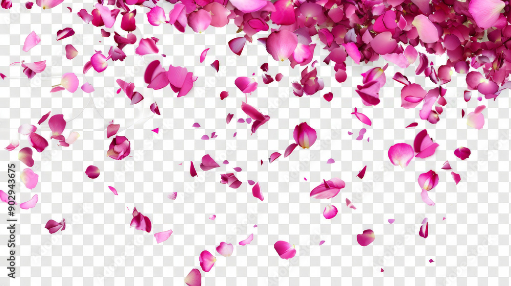 pink rose petals falling on white background isolated pink rose petals falling on white background isolated