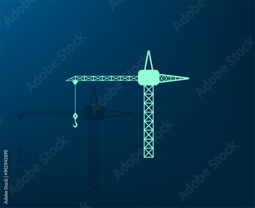 Vector illustration with shadow on blue background with gradient