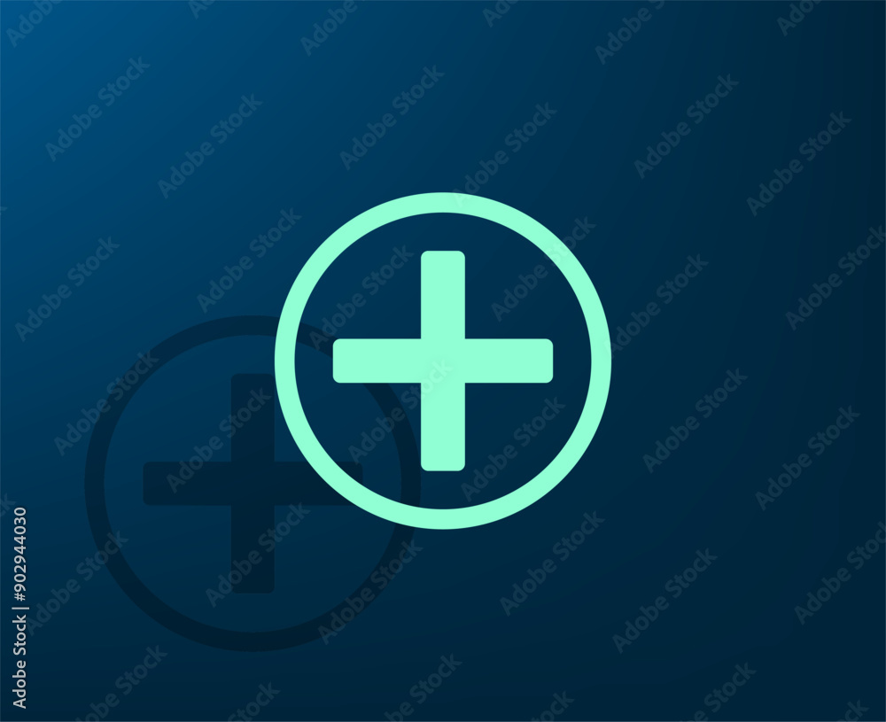 Obraz premium Vector illustration with shadow on blue background with gradient