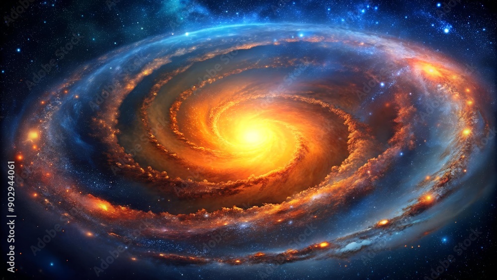 Cosmic Tapestry: A Celestial Symphony in Blues and Oranges AI Generated Cosmic Tapestry: A Celestial Symphony in Blues and Oranges AI Generated