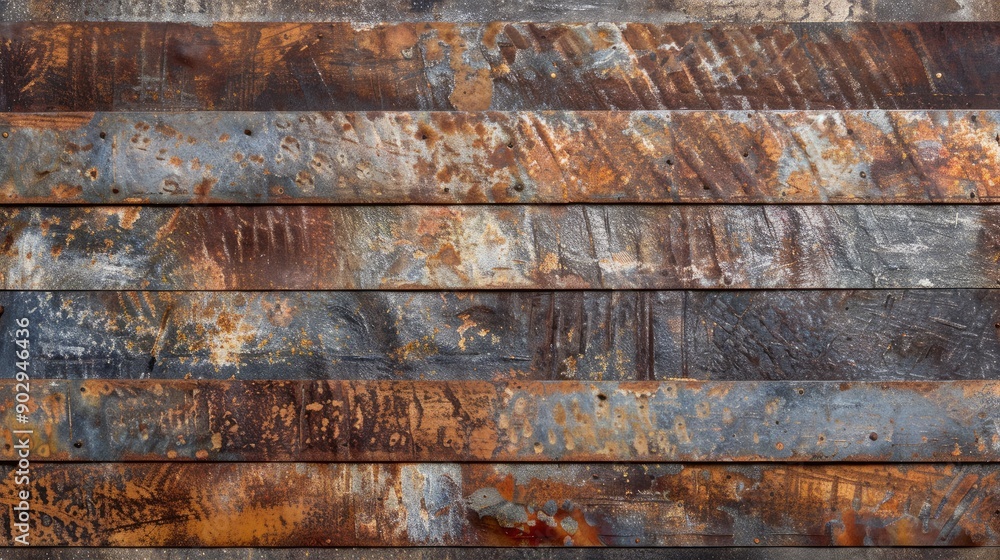 Old grunge zinc and rusty background texture, ai