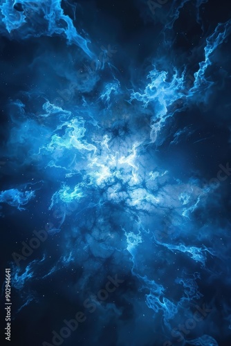 Wallpaper Mural A blue and orange sky with clouds. The sky is filled with clouds and the colors are vibrant Torontodigital.ca