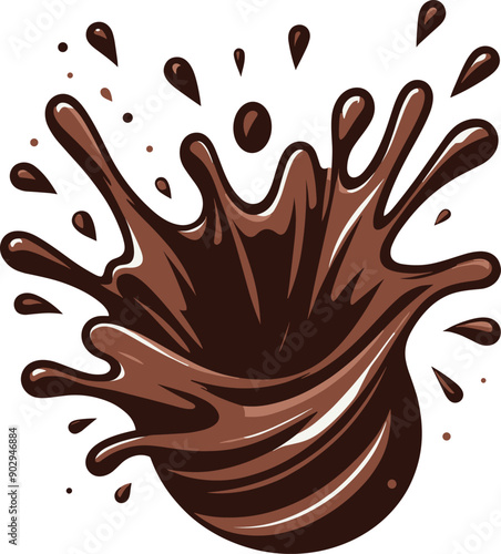 Adobe Illustrator Artwork vector illustration of a chocolate liquid splash