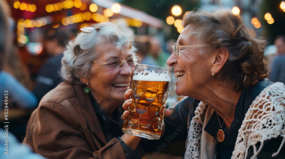 stockphoto, elderly happy women having fun on the oktoberfest, drinking a big beer. Senior woman at the october fest in Germany, Münich, enjoying a glass of beer. Happy woman drinking together. stockphoto, elderly happy women having fun on the oktoberfest, drinking a big beer. Senior woman at the october fest in Germany, Münich, enjoying a glass of beer. Happy woman drinking together.
