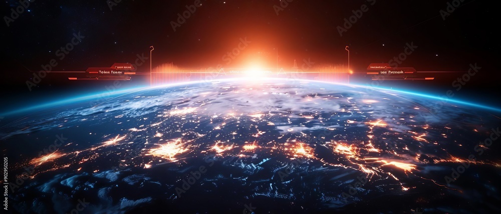Climate data, holographic earth, futuristic interface, real-time monitoring Climate data, holographic earth, futuristic interface, real-time monitoring