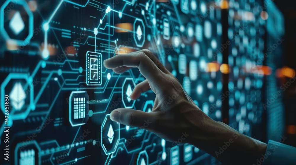 A blockchain developer working on smart contracts A blockchain developer working on smart contracts
