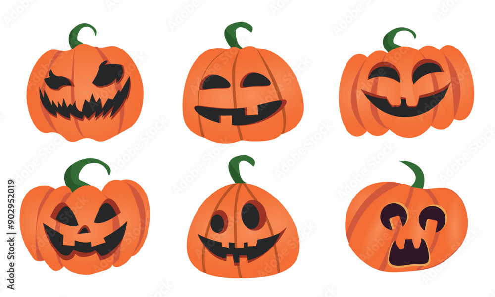 set of halloween pumpkins set of halloween pumpkins