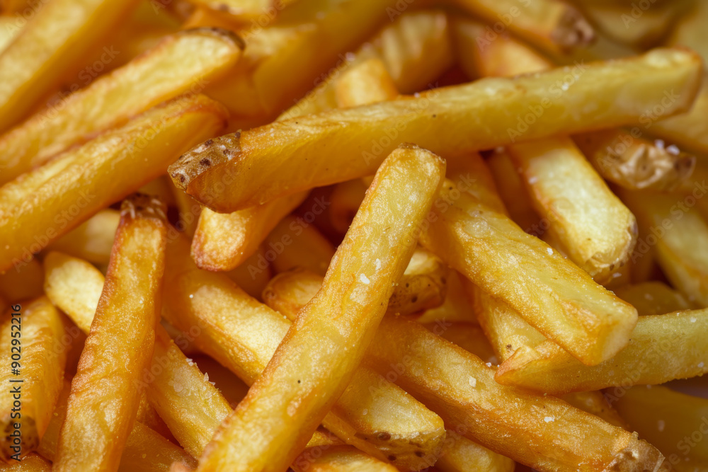 Close-up of Golden French Fries with Salt Close-up of Golden French Fries with Salt