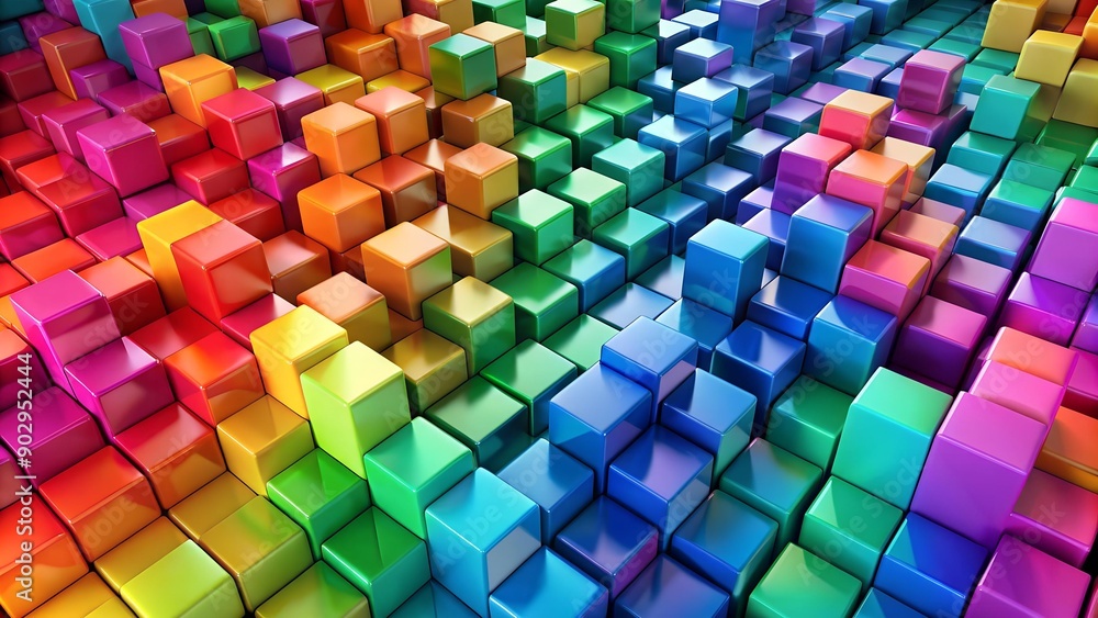 Prismatic Playground: A Symphony of Colors in 3D Cubes AI generated Prismatic Playground: A Symphony of Colors in 3D Cubes AI generated