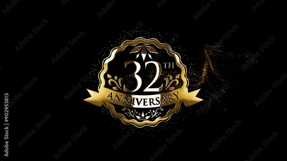 Modern Happy Anniversary, Happy 32th Anniversary, Happy 32 Year Anniversary Video, 32th Anniversary Greetings in Gold Logo, Golden 32th Wedding Anniversary Videos For Celebrate Modern Happy Anniversary, Happy 32th Anniversary, Happy 32 Year Anniversary Video, 32th Anniversary Greetings in Gold Logo, Golden 32th Wedding Anniversary Videos For Celebrate
