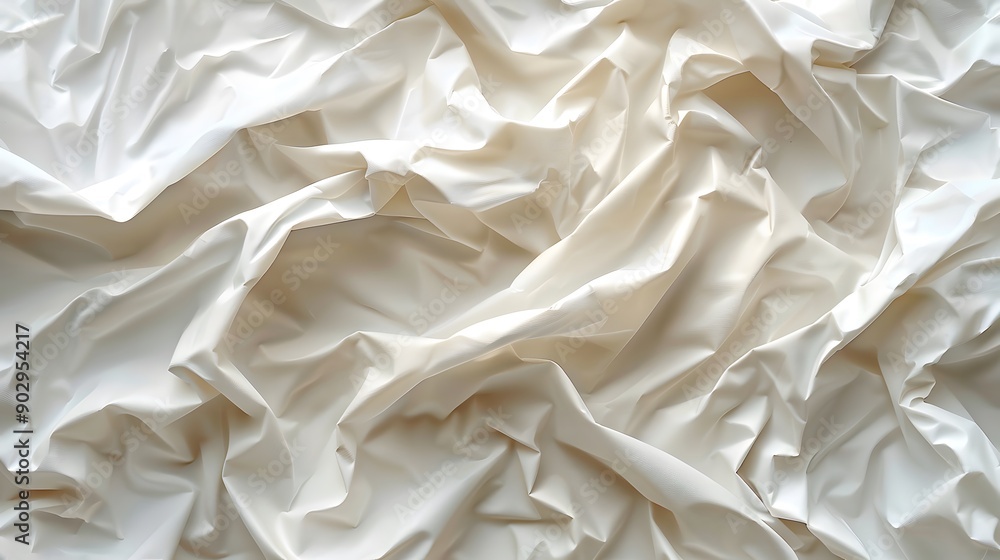 Textured White Fabric with Elegant Creases and Folds Textured White Fabric with Elegant Creases and Folds