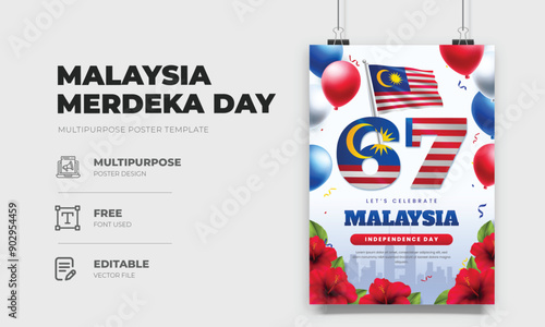 Malaysia Hari Merdeka Poster Design