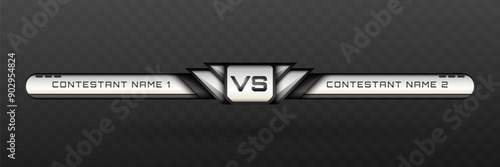 Versus Lower Third in Metallic Silver for Esports, Gaming, and Sports Broadcasts