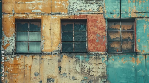 texture colored wall of an old building in a big city, generative ai