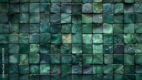Wallpaper Mural Elegant Green Mosaic Tile Pattern Torontodigital.ca