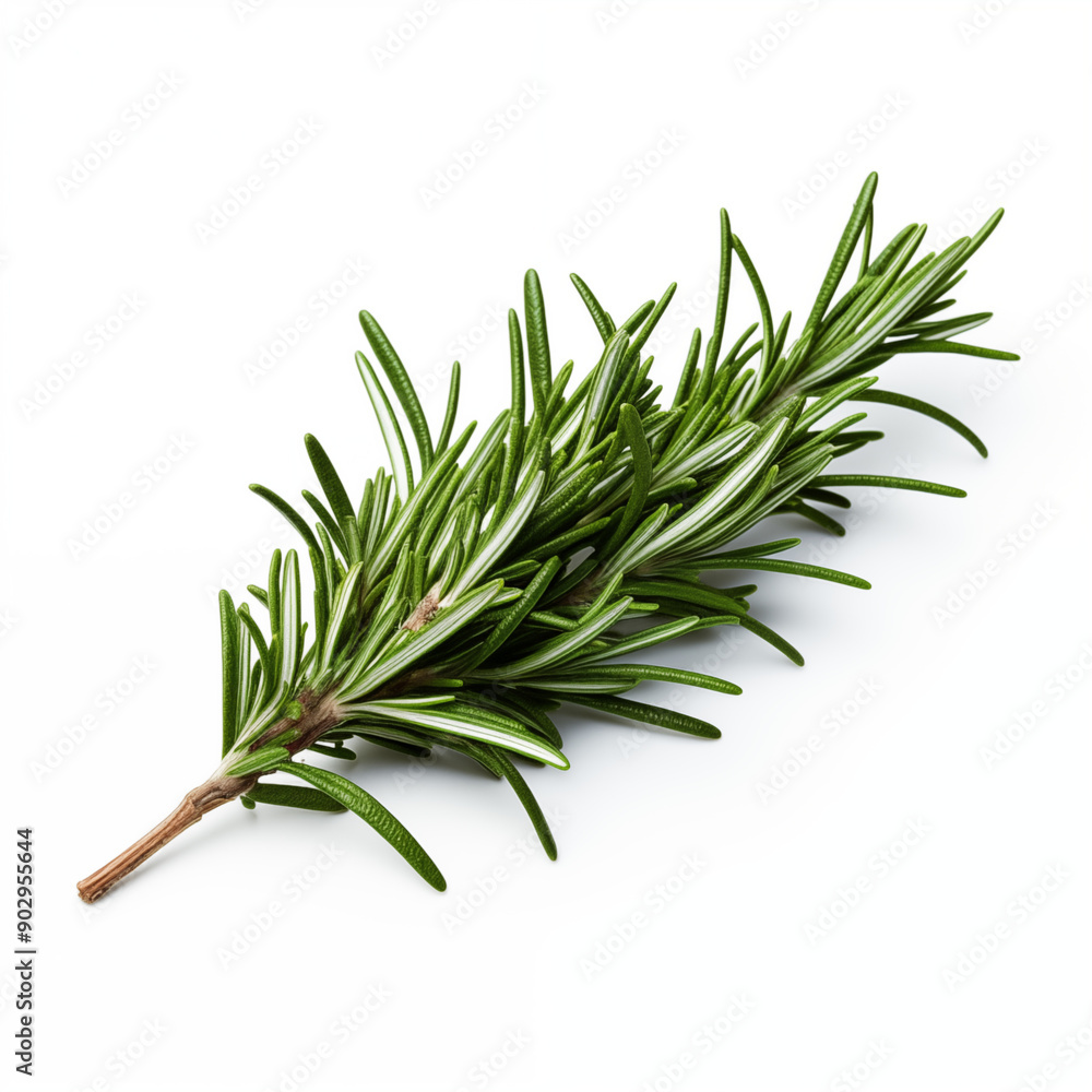 Fototapeta premium Fresh Rosemary Sprig Isolated on White Background