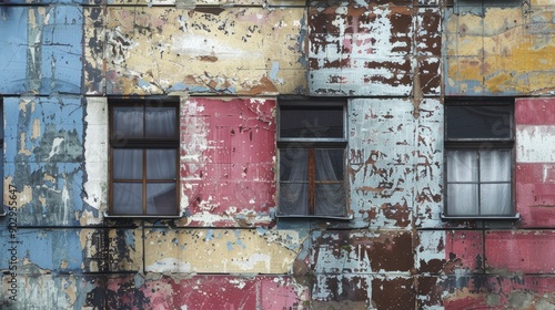 texture colored wall of an old building in a big city, generative ai