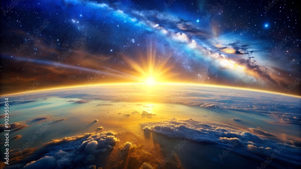 Celestial Symphony: A Cosmic Dance of Blue and Gold Generative AI Celestial Symphony: A Cosmic Dance of Blue and Gold Generative AI