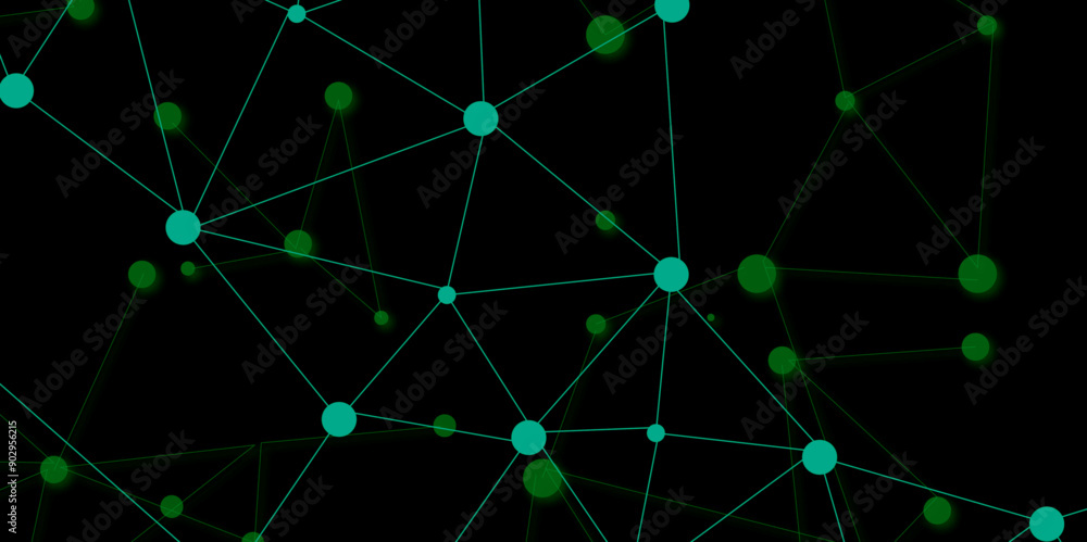 Technology abstract black digital background of connected dot with irregular stock lines. Network Connecting dot polygon background. Concept of Networking technology and futuristic style. Technology abstract black digital background of connected dot with irregular stock lines. Network Connecting dot polygon background. Concept of Networking technology and futuristic style.