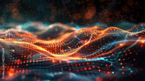 Wallpaper Mural Digital backdrop with connected nodes and circuit patterns for data transmission and security. Torontodigital.ca