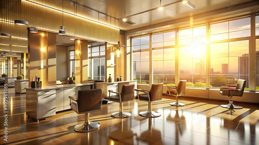 Golden Hour Glamour in a Luxe Salon Generative AI Golden Hour Glamour in a Luxe Salon Generative AI