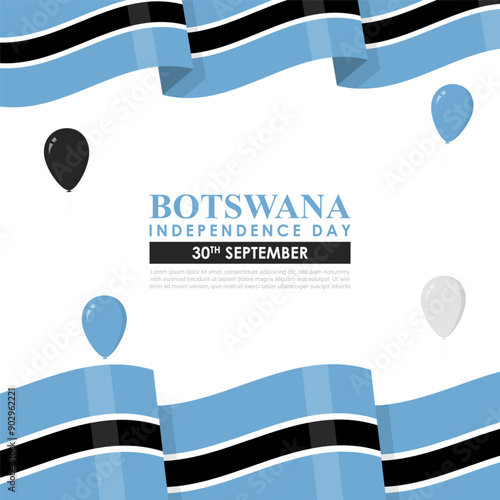 Vector illustration of Botswana Independence Day social media feed template