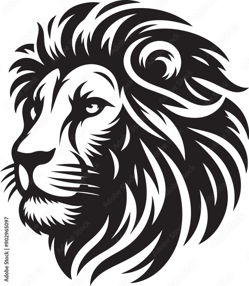 Lion head silhouette vector art illustration. Lion head vector. Lion head silhouette vector art illustration. Lion head vector.